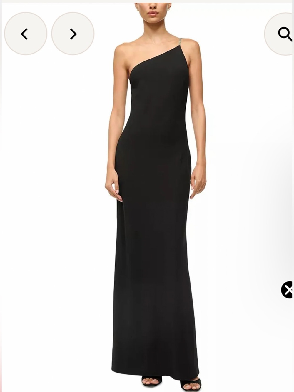 Staud - Elodie One Shoulder Black Long Evening Formal Dress Size 2
